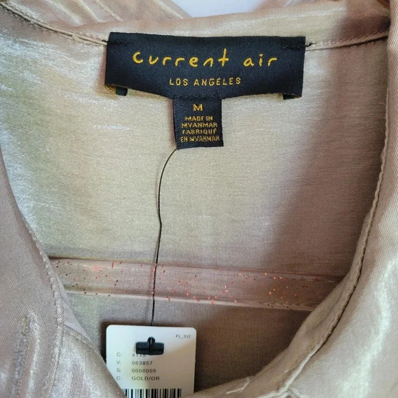 Anthropologie, New, Current Air Clemence Gold Shirt Jacket Shacket, Size Medium - Picture 11 of 13